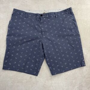 Docker's Men's Golf Shorts 42 W Gray W/anchor Print 10" Inseam‎